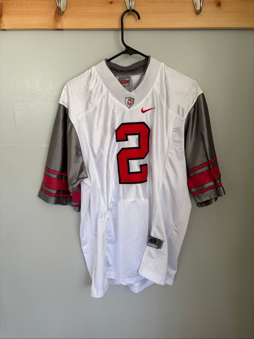 Ohio State Buckeyes Jersey Mens Medium White Football Nike 2 Pro Combat 2009